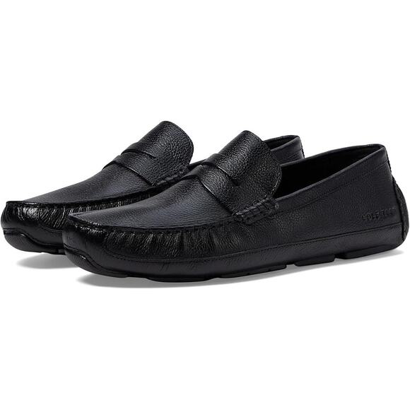 Cole Haan Mens Wyatt Slip On Penny Driver Loafer US 8.5 M Black Leather NIB - Picture 1 of 12